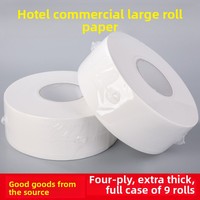 Papier toilette en rouleaux jumbo, 4 plis, blanc, en pâte de bois vierge, soluble dans l'eau, prix bas, usage commercial