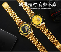 WLISTH1853 Montre classique avec calendrier et date pour hommes, veilleuse, grand cadran, montre à quartz, bracelet en acier inoxydable, montre de luxe