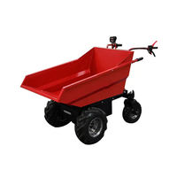 Landwirtschaftliche 300KG Tragfähigkeit 6,5PS Benzinbetriebene Schubkarre Mini-Dumper Kleiner Transporter 4x4-Radantrieb Minidumper