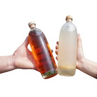 Bouteilles en verre cristallin transparent avec bouchon anti-fuite pour vin, jus, kombucha et boissons maison