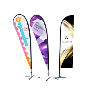 Bandiera a Goccia Ecologica Riciclata per Sublimazione, a Forma di Piuma Aperta, con Asta in Fibra di Vetro, Facile da Montare - Product Image 1