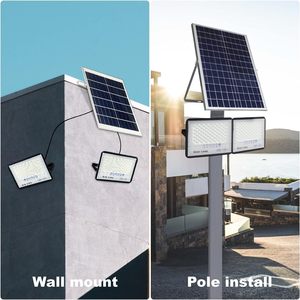 Projecteur solaire extérieur étanche haute puissance pour jardin, éclairage d'urgence LED, avec télécommande intelligente, lumière murale et projecteur. - Product Image 4