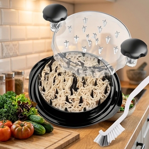 Outil professionnel pour déchiqueter le <span class=keywords><strong>poulet</strong></span>, déchiqueteur de poitrine de <span class=keywords><strong>poulet</strong></span> grand format avec brosse et fourchette, antidérapant et visible, pour la cuisine et le barbecue - Product Image 1