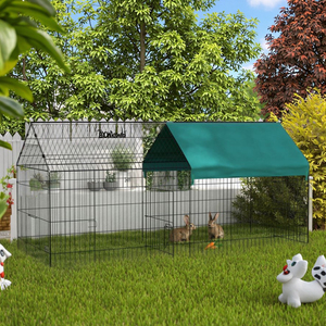 Corral para Conejos Grande, Jaula de Alambre de Acero para Exteriores con Diseño Plegable, Recubierta de Polvo, Sostenible para Razas Grandes - Product Image 6