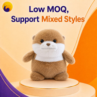 Peluche Otter douce personnalisée OEM ODM avec broderie de logo, commande en gros, mascotte de marque, cadeau promotionnel, animal en peluche, vente en gros