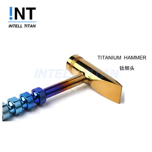 Mirror polished Titanium 6AL4V hammer for driving and everyday carry anodized gradation ti hammer