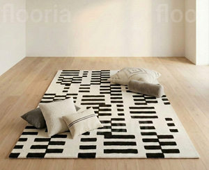 Modern Geometric Area <b>Rug</b> Rectangle Wool Acrylic Tufted Stain Resistant Living Room Medium Pile Latex Backing - Product Image 5