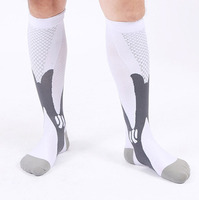Chaussettes de compression absorbant la transpiration pour hommes, chaussettes de sport pour la course à pied, le football, chaussettes de compression en nylon pour activités de plein air, hauteur genou
