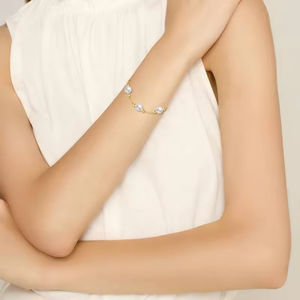 Yfn Thiết Kế Đồ Trang Sức 7 + 2 Inch 14K Rắn Dây Chuyền Vàng 4Mm Hạt Vàng 8Mm Ngọc Trai Nước Ngọt Chuỗi Vòng Đeo Tay - Product Image 4