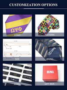 Corbata personalizada de poliéster a rayas con logotipo floral para hombre, accesorio festivo formal y de boda para negocios - Product Image 4