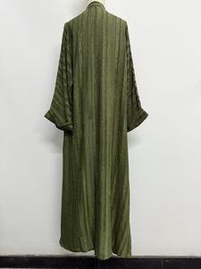 Abaya Clásica <span class=keywords><strong>de</strong></span> Satén con Encaje, Estilo Abierto, Color Puro, para Mujeres Musulmanas Árabes <span class=keywords><strong>de</strong></span> Dubái - Product Image 6