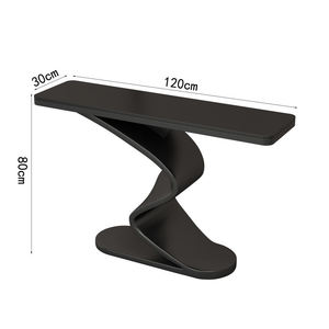 Tavolo <span class=keywords><strong>Console</strong></span> per Soggiorno dal Design Minimalista Italiano, Base Sottile Ondulata Scultorea con Piano in Pietra - Product Image 4