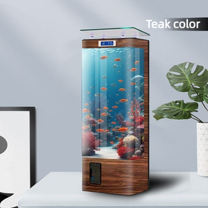 Living room small household heat-bent glass floor-standing wall-mounted back-filtering non-replacement water <strong>tank</strong> white - Product Image 3