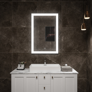 Miroir intelligent moderne à gradation CCT personnalisé avec design graphique pour salon de coiffure, hôtel, appartement, villa - Product Image 1