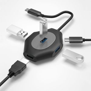 Koogold 4 en 1 Mini USB3.0 Hubs <span class=keywords><strong>USB</strong></span> con USB3.0 * 3 + 4K HDMI tipo C Hub para ¿<span class=keywords><strong>Macbook</strong></span> Pro/<span class=keywords><strong>Air</strong></span>/teléfono <span class=keywords><strong>adaptador</strong></span> de <span class=keywords><strong>USB</strong></span>-C? - Product Image 1