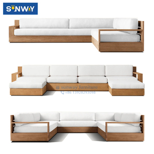 Modern High Quality Teak Wood Patio Set U Shaped Outdoor Sectional for Garden Living Room Courtyard Hotel Villa - Product Image 3