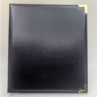 Reliure à 3 anneaux personnalisable avec logo, 1 pouce, en cuir PU noir durable, pour organiser les papiers de bureau et scolaires