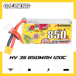 GNB GAONENG 850mAh 3S HV 11.4V 120C XT30 Baterai LiPo Drone FPV Balap Ringan LiHV Tegangan Tinggi - Product Image 2