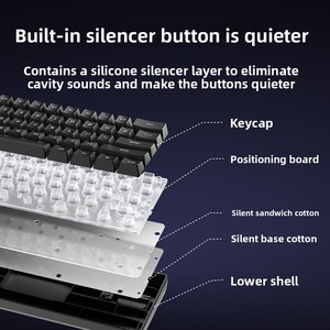 Chơi Game Bàn Phím 60 Phần trăm Gamer Teclado Nhỏ Gọn 61 Phím RGB <span class=keywords><strong>Backlit</strong></span> Máy Tính PC Có Dây Màu Đen Cơ Khí Cảm Thấy Màng Bàn Phím - Product Image 2