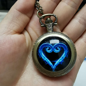 Collier pendentif vintage steampunk en forme de cœur, <span class=keywords><strong>montre</strong></span> de poche avec chaîne pour homme et <span class=keywords><strong>femme</strong></span>, cadeau - Product Image 6