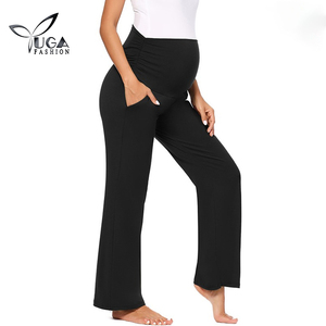 Ropa de maternidad, ropa de mujer, pantalones largos deportivos de punto sólido, pantalones de Yoga suaves elásticos para embarazadas personalizados con bolsillos - Product Image 3