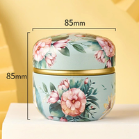 Boîtes à thé en métal de petite taille à motif aquarelle de style japonais, boîtes scellées portables pour cadeaux de mariage, échantillons cosmétiques, cadeaux de fête