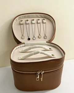 Trousse de Maquillage de Luxe en PU, Haute Qualité, Personnalisable, avec Fermeture Éclair, Organisateur de Pinceaux et Cosmétiques, Miroir Inclus, Plusieurs Options Disponibles - Product Image 3