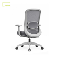 Chaise de bureau ergonomique à dossier moyen en tissu maillé, réglable en hauteur, pivotante, fonction balançoire, confortable pour la maison/le bureau