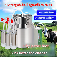 Machine à traire électrique portable, pulsation et aspiration directe en option, seau en acier inoxydable 5/10/14L, pour vaches et chèvres, pour ferme