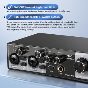 Nouveau MQ22 professionnel 2 canaux USB professionnel Studio carte son enregistrement 24 bits 192Khz <span class=keywords><strong>Interface</strong></span> Audio pour la diffusion en direct - Product Image 5