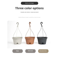 Pot de fleurs suspendu en PP, résistant à la corrosion, couleur foncée, style nordique, avec plateau d'arrosage, idéal pour balcon et jardin, directement de l'usine