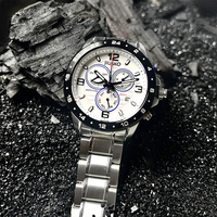 Montre de sport de luxe étanche JIUSKO pour homme, montre-bracelet tendance avec calendrier, montre de plongée en acier inoxydable