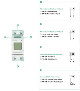 Medidor Eléctrico Monofásico Acrel ADL200, Clase de Precisión 0.5, 10A Nominal/80A Máx., Pantalla <span class=keywords><strong>Digital</strong></span>, Montaje en Riel DIN, RS485 - Product Image 6