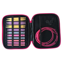 Juego de Agujas Circulares Intercambiables para Tejer, 10 Pares, Premium, con Mango Redondo de ABS y Cable Desmontable, para Suéteres, Bufandas y Manualidades