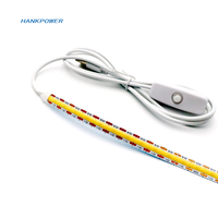 Lampu Strip USB 5V, lampu pita LED putih hangat dengan saklar 8mm lebar sempit untuk latar belakang TV