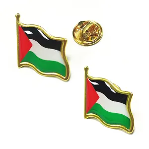 Custom Supplier Marking Metal Palestine Drip Badge Free Palestine Flag Map Pin Badge National Palestinian Flag Lapel Pins