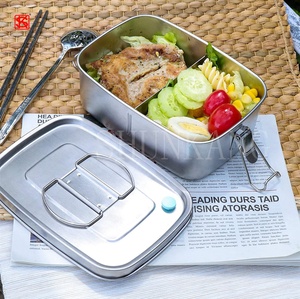 SUS304 thép không gỉ di động <span class=keywords><strong>3</strong></span> ngăn thân thiện với môi Hộp Ăn Trưa với không khí chặt chẽ Nắp thực phẩm lưu trữ <span class=keywords><strong>container</strong></span> - Product Image 5