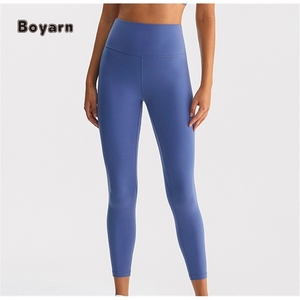 Boyarn femmes luxe brossé nu Sport Push Yoga pantalon Leggings taille aligner haute qualité substitut grande marque poches solides - Product Image 3