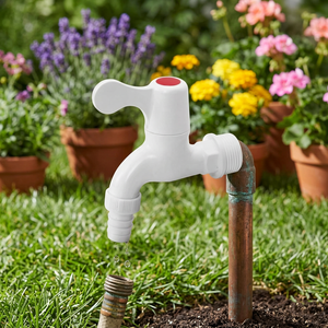 Robinet d'eau moderne en PVC blanc poli, facile à installer pour lavabo et machine à laver - Product Image 4