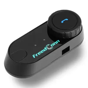 FreedConn T-COM VB Interfone para motocicleta, fone de ouvido Bluetooth para capacete, compartilhamento de música FM de 1000 metros, à prova d'água