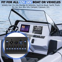 Panneau d'interrupteurs à bascule marin 10 modules avec USB, voltmètre, prise allume-cigare 12V 24V, étanche, pour bateau, avec disjoncteur