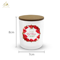Bougie en cire de paraffine parfumée dans un bocal en verre rond blanc avec couvercle en bambou, faite à la main pour la décoration de la maison, les fêtes et les mariages, utilisation en intérieur