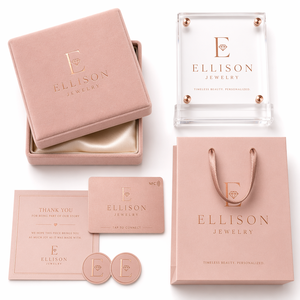 Set Personalizzato per Gioielli con Scatola Magnetica in Velluto e Porta Carte NFC Oro Rosa per Brand di Lusso Femminile, Basso MOQ - Product Image 1