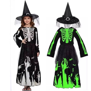 RICHSHINING Ventes chaudes Halloween Cosplay Party Costume de Grim Reaper squelette qui brille dans le noir pour fille et garçon - Product Image 3
