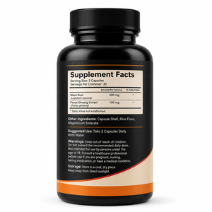 Extracto de Maca para adultos de glúteos grandes de alta calidad Panax Ginseng <span class=keywords><strong>Ashwagandha</strong></span> Saw Palmetto suplemento cápsulas de Maca negra para hombre - Product Image 2