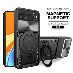 CD Ventana corredera Soporte magnético Soporte TPU PC Funda para teléfono para Google Pixel 9 Pro XL 5G - Product Image 5