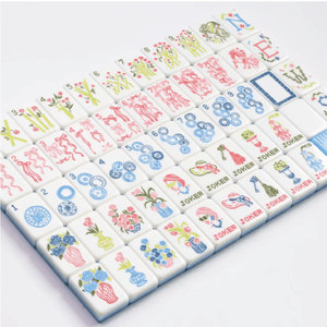 Fanjin Miss Darling Luxe 160 tuiles <span class=keywords><strong>Mahjong</strong></span> américain en mélamine acrylique, portable à 3 niveaux, moderne, durable, écologique, pour le divertissement - Product Image 3