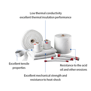 Fibre isolante en silicate d'aluminium Fil d'acier renforcé en fibre de céramique <span class=keywords><strong>Corde</strong></span> tressée carrée pour <span class=keywords><strong>corde</strong></span> d'étanchéité - Product Image 5