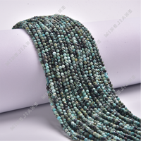 Haute qualité 2mm 3mm 4mm pierre naturelle afrique Turquoise perles à facettes pierre naturelle chaîne pierres précieuses perles en vrac