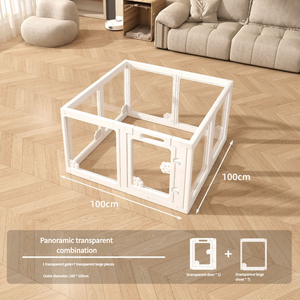 Gros Transparent Acrylique Chien Clôture Motif Solide Cage Intérieure pour Petits Chiens De Taille Moyenne Anti-Évasion Bichon Bouton En Plastique - Product Image 4